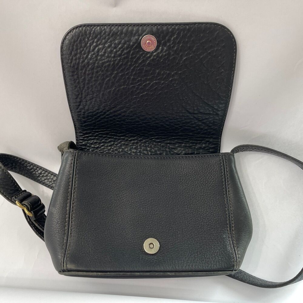 Coach 4929 Black Pebbled Leather Messenger Cross Body Handbag Adjustable Strap - Picture 15 of 16